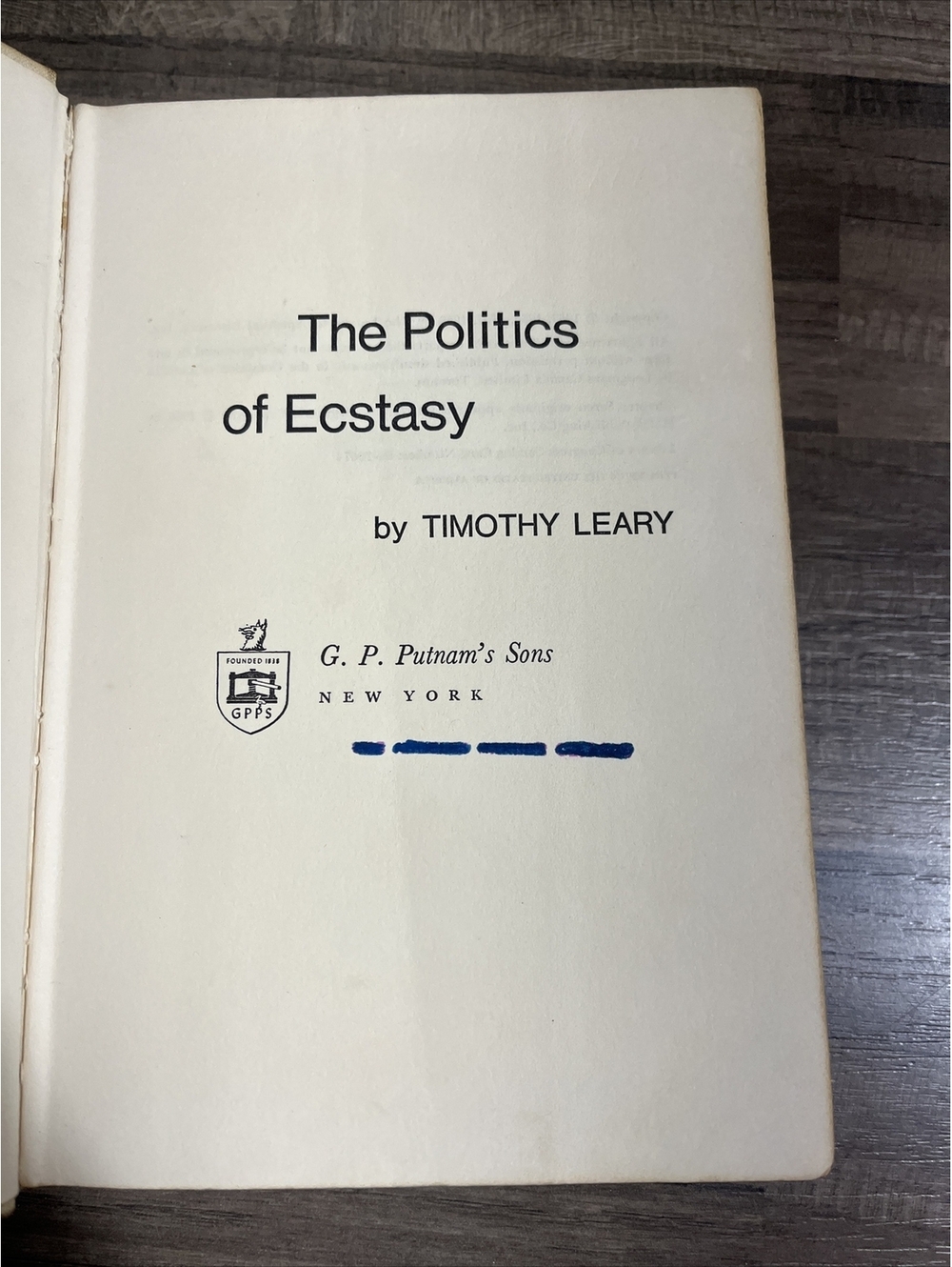 Timothy Leary, Politics of Ecstasy 1968 Hardcover No Dust Jacket